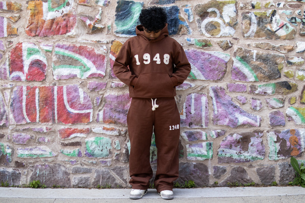 Voice of 1948 Hoodie + Pants Set — Brown